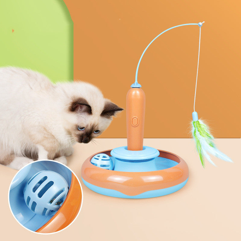 Jouet 2-en-1 pour chat – Plume interactive auto-jeu